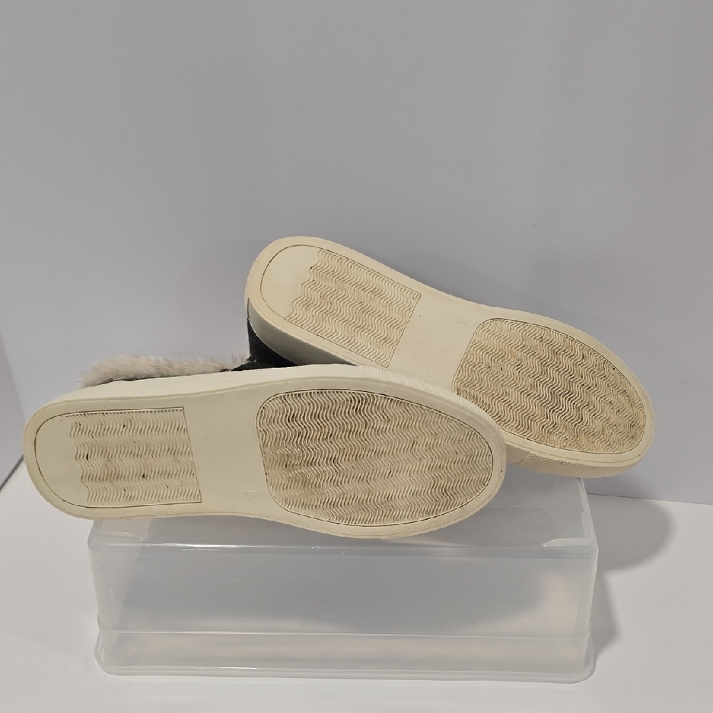 Women's Black and Cream High-Top Sneakers - Picture 4 of 6